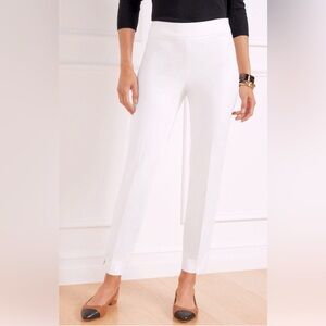 TALBOTS CHATHAM COTTON BI-STRETCH SLIM ANKLE PANTS - SOLID